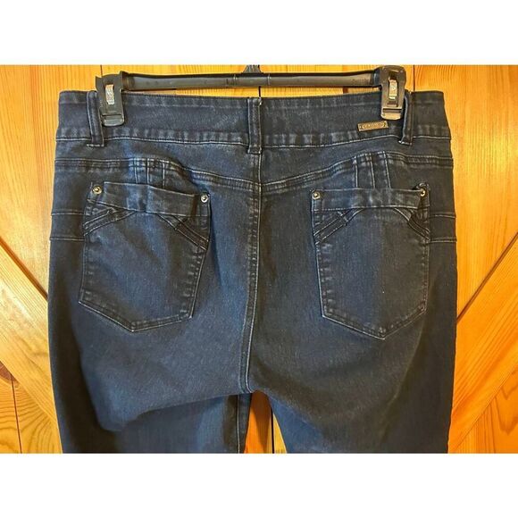 Anthropologie Pilcro High Rise Dark Wash Denim Zip Legging Shimmer Size 28 (8839 - Picture 6 of 7